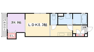 クレアール大久保町の物件間取画像